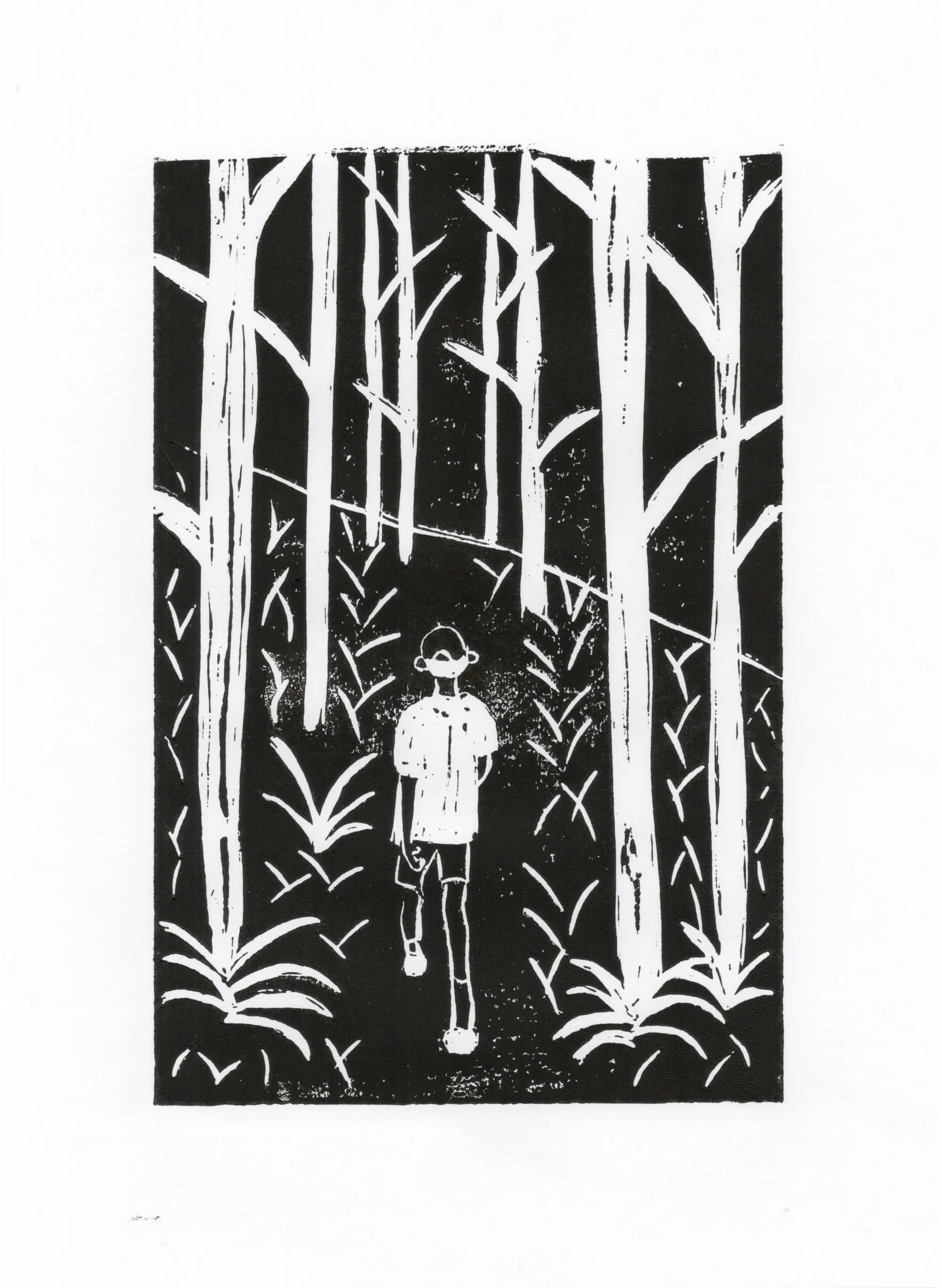 Lino printing a simple illustration